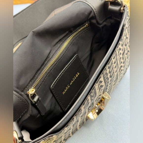 🆕 MARC JACOBS 🧿 NWT The Monogram J Marc Chain Satchel Shoulder Bag, Navy - Picture 12 of 15